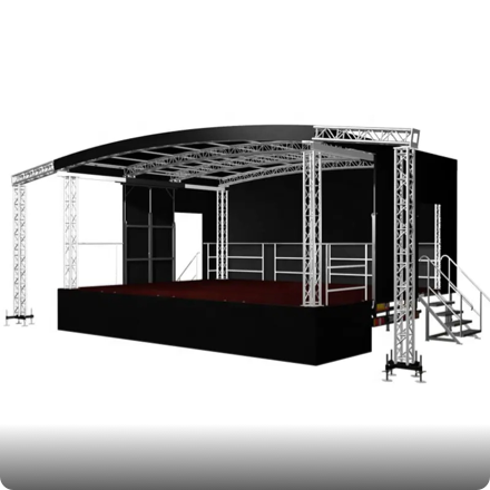 Outdoor Fast Install Customized Roof Truss Stage System With Movable Stage Platform For Event Concert