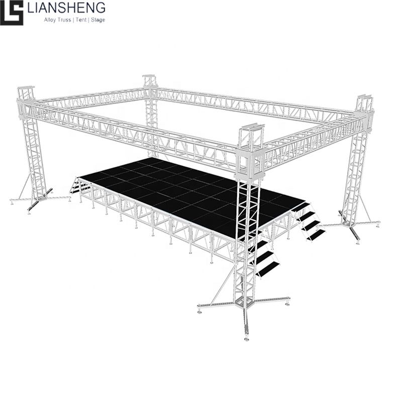 Top Sale Outdoor Podium Concert Aluminum Stage Frame With Truss Display Lifting System Racks