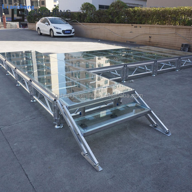 Adjustable Height Clear Panel Transparent Acrylic Panel 4*4ft Stage