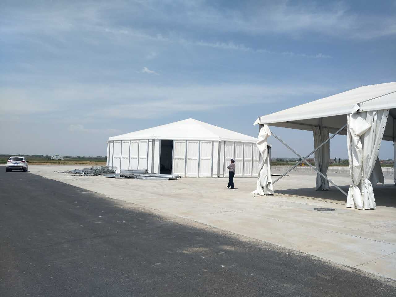 Aluminum Alloy Frame Outdoor Application Exhibition Warehouse Event Party Wedding Use Transparent Glass Wall Aluminum Tent