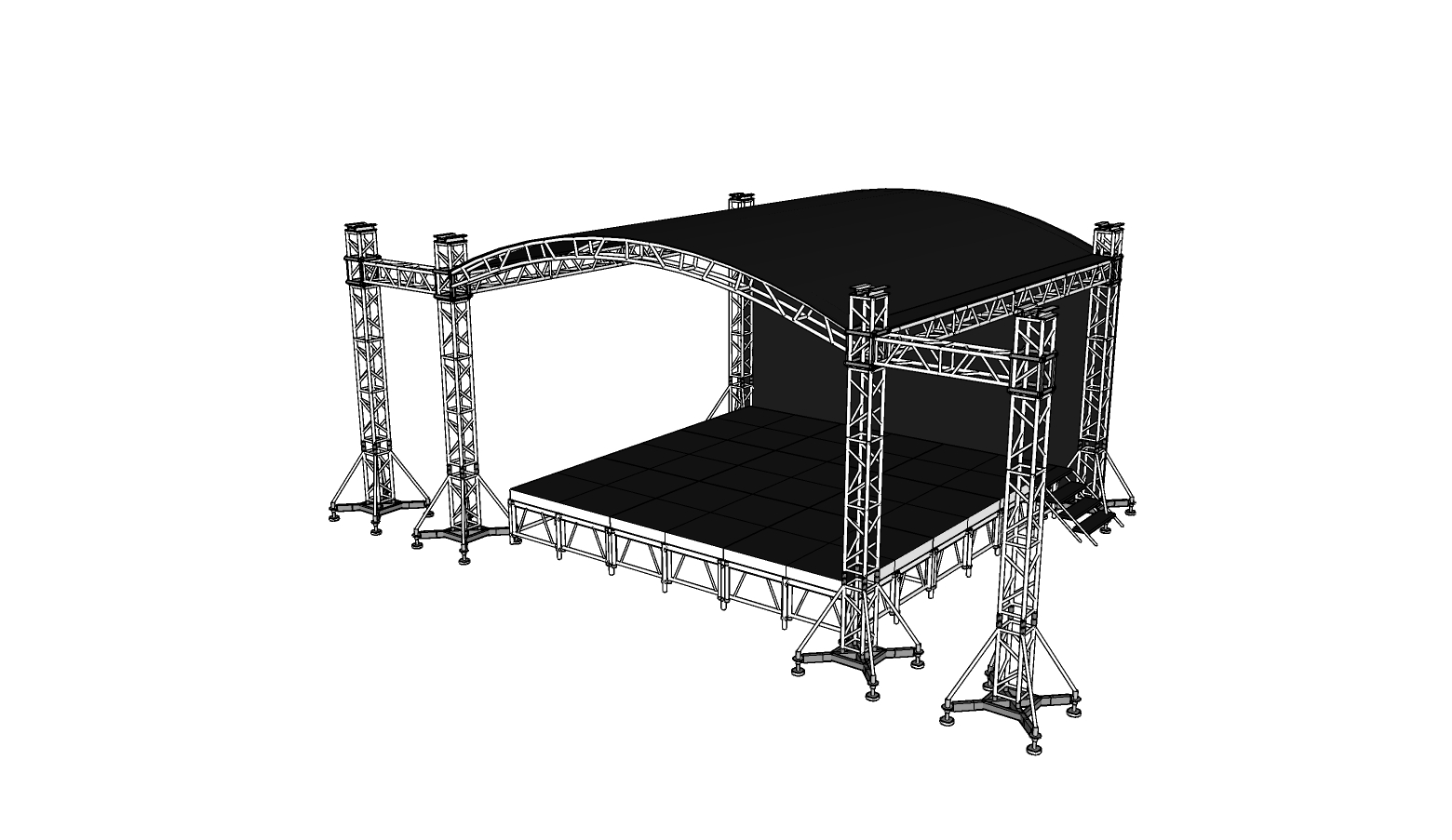 Aluminum Flat Top Outdoor Aluminium Lighting Truss Display Fashion Show Event Stage Podium Concert