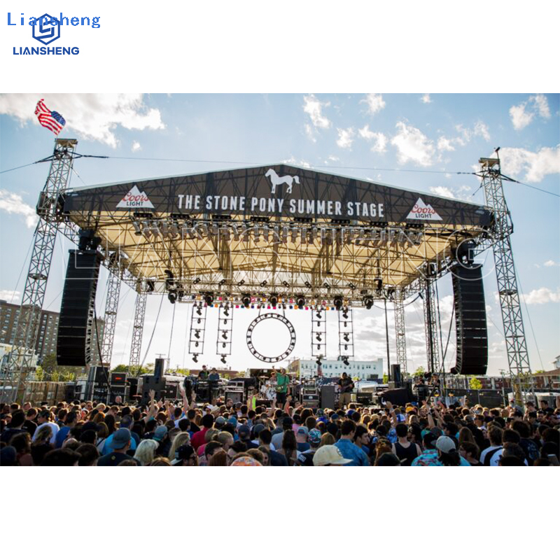 Hot Sale Outdoor Concert Lighting Truss Stand Aluminum Show Concert Stage Podium With Truss Lifting System