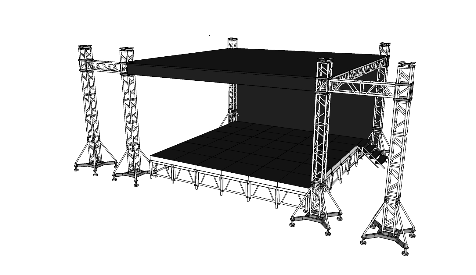 Aluminum Flat Top Outdoor Aluminium Lighting Truss Display Fashion Show Event Stage Podium Concert