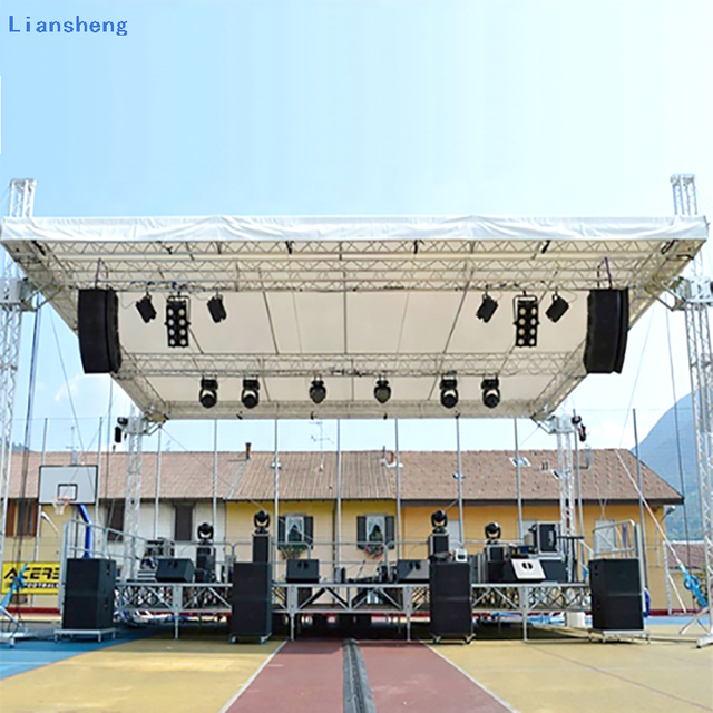 Customized OEM ODM Height Adjustable Aluminum Concert Event Stage Platform with Aluminum Roof Truss