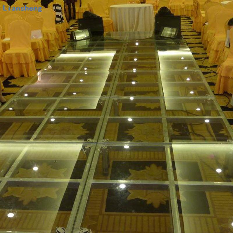 Luxury Sturdy Durable Aluminum Alloy Transparent Glass Stage Wedding Decoration Event Stage Podium