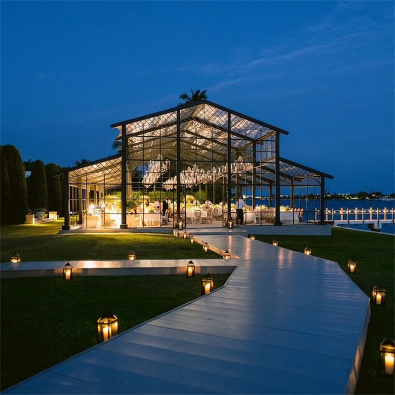 Large Clear Frame Wed Tent Canopy Venue Structure Marquee Party Glass Wall Atrium Event Wedding Commercial Tents for Events