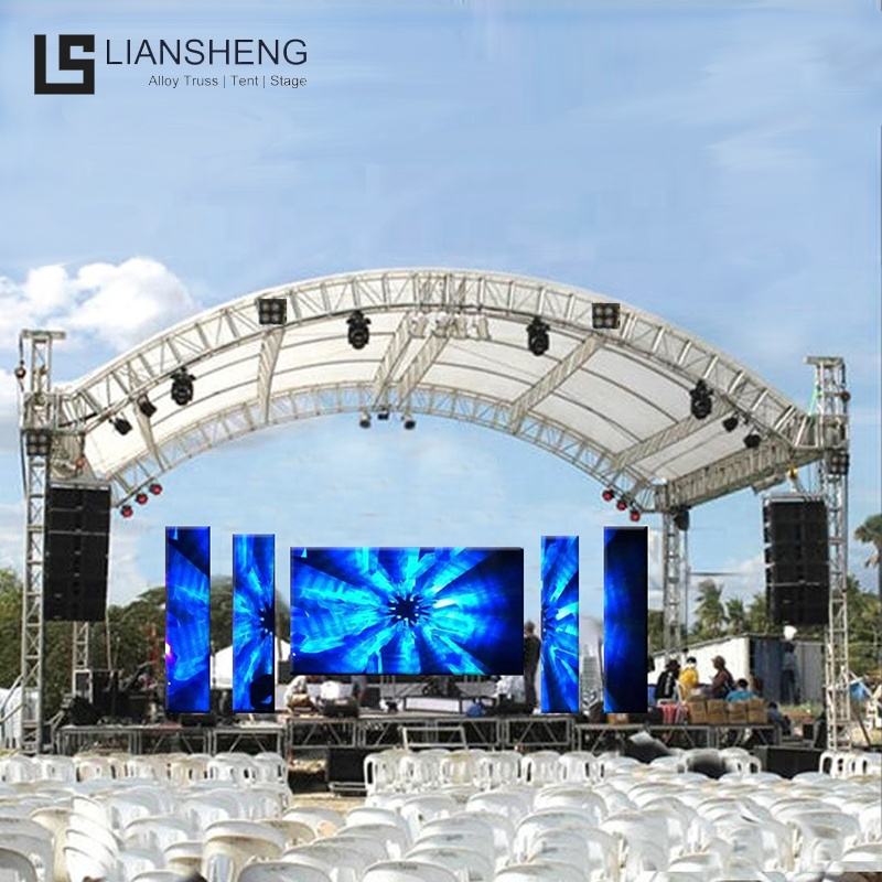 Outdoor Event Concert Event Stage Platform Arc Top Truss Aluminum Display Customized Design