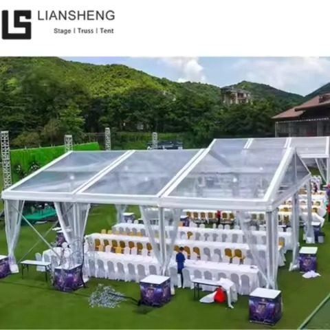 Luxury Aluminum Alloy Black-Frame Atrium Tent for Exhibitions, Weddings and Events