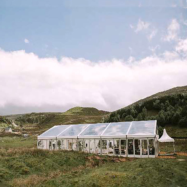 Windproof Aluminum Frame Glass Party Tent Fire Retardant Party Tent Wholesale White Event Solid Sidewall Heavy Duty Tent