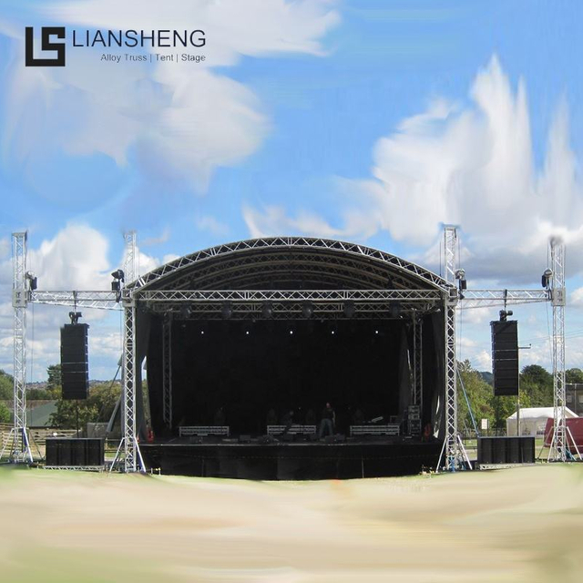 Outdoor Event Concert Event Stage Platform Arc Top Truss Aluminum Display Customized Design