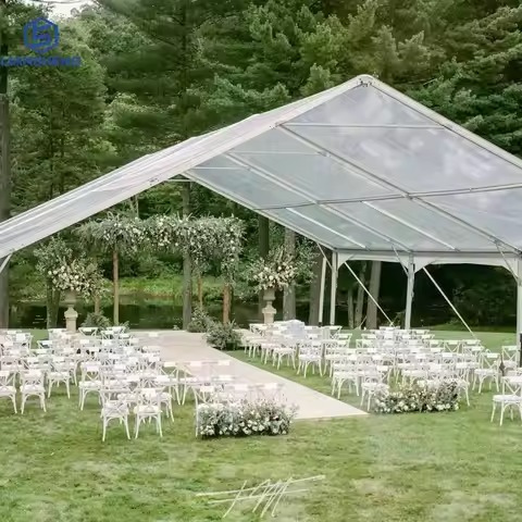 Durable A-Frame Tent with PVC Glass Sidewalls Aluminum Poles for Industrial And Event Applications