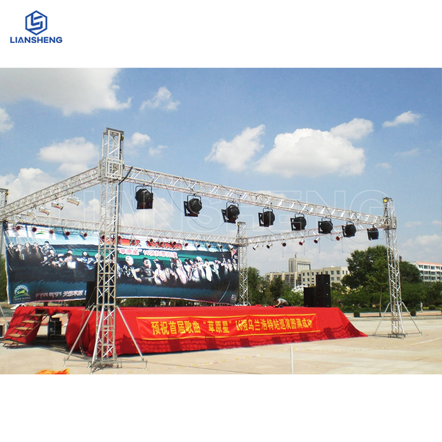  Festival Outdoor Aluminum Truss Stage Waterproof Concert Stage Triangle Roof Truss Anti Slip Stage Truss Display