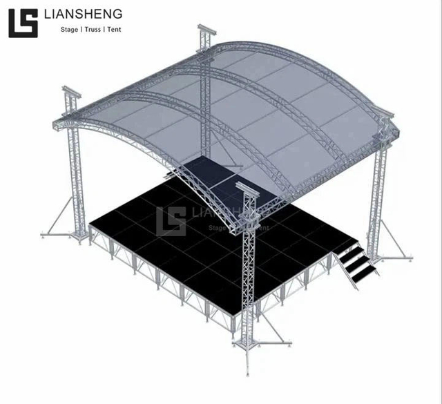 Arch Roof Curved Shape Dome Design Aluminum Alloy Material Customized Size Stage Truss for Lighting And Line Array Speaker