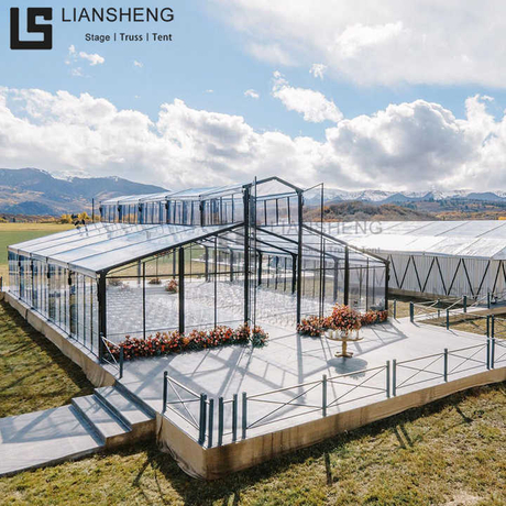 Luxury Aluminum Alloy Black-Frame Atrium Tent for Exhibitions, Weddings and Events