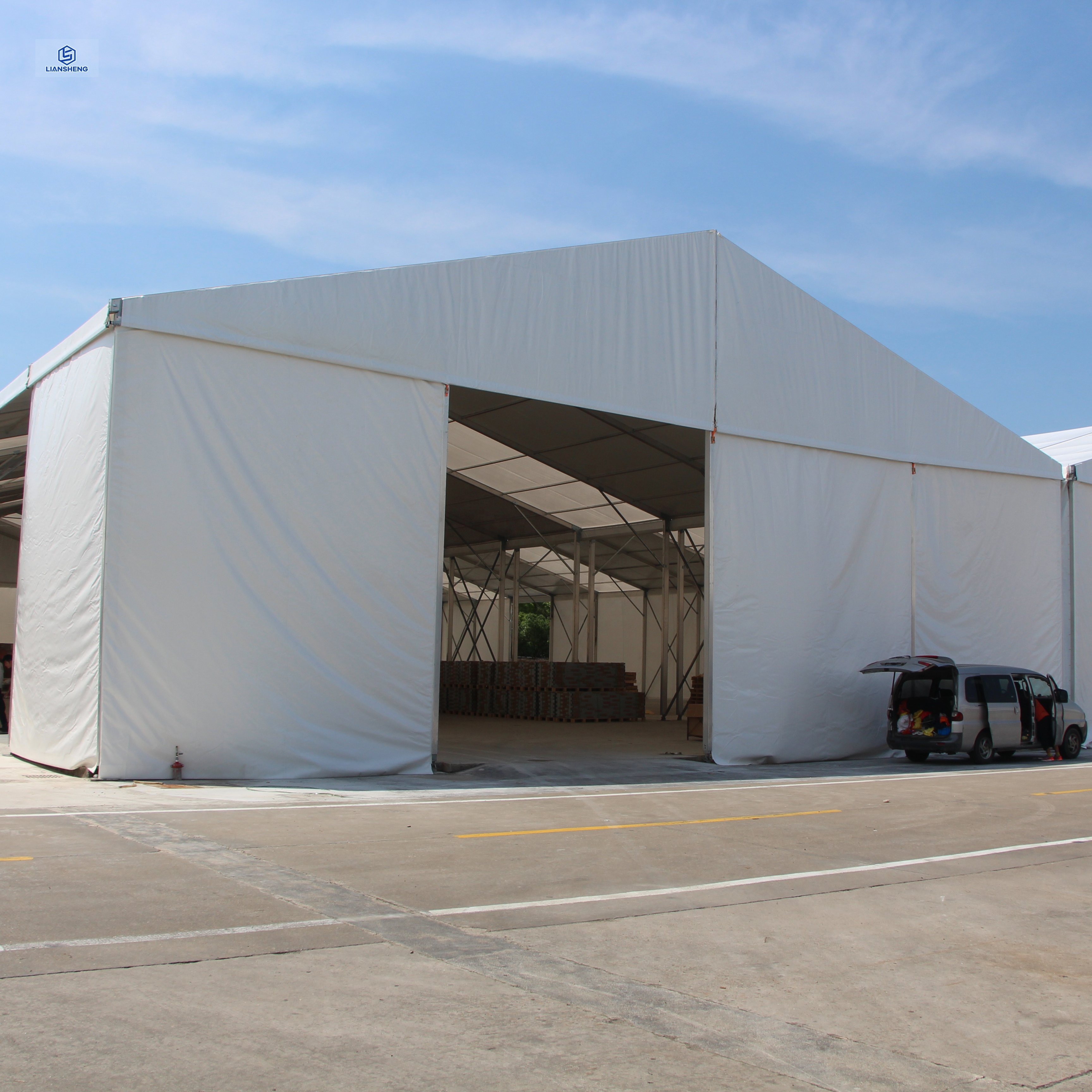 Factory Price Aluminum Structure Outdoor Windproof Tent Warehouse Large High Reinforced Aluminum Industrial Storage Tent