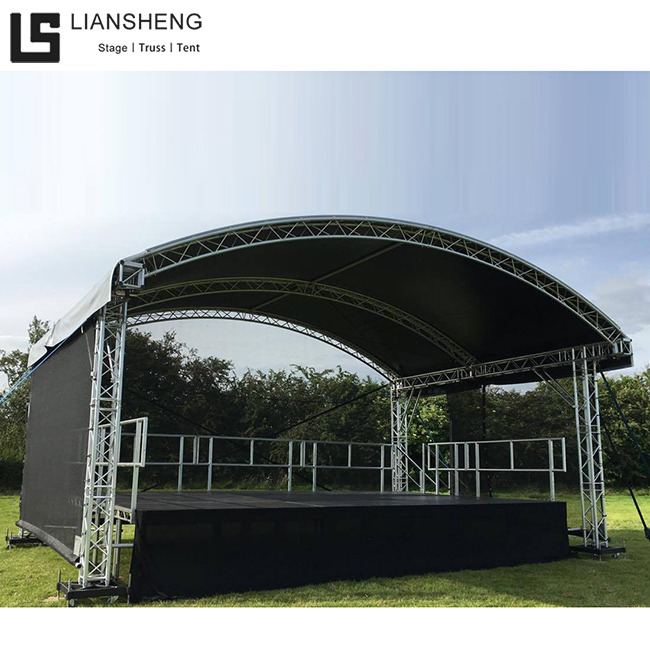 Aluminum Outdoor Event Tent Concert Stage Riser Platform Design Stand Truss Display Roof Stage