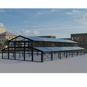New Arrival Black Frame Wedding Tents Atrium Event Venue Structure Marquee with Glass Wall Structure Tent for Parties Events