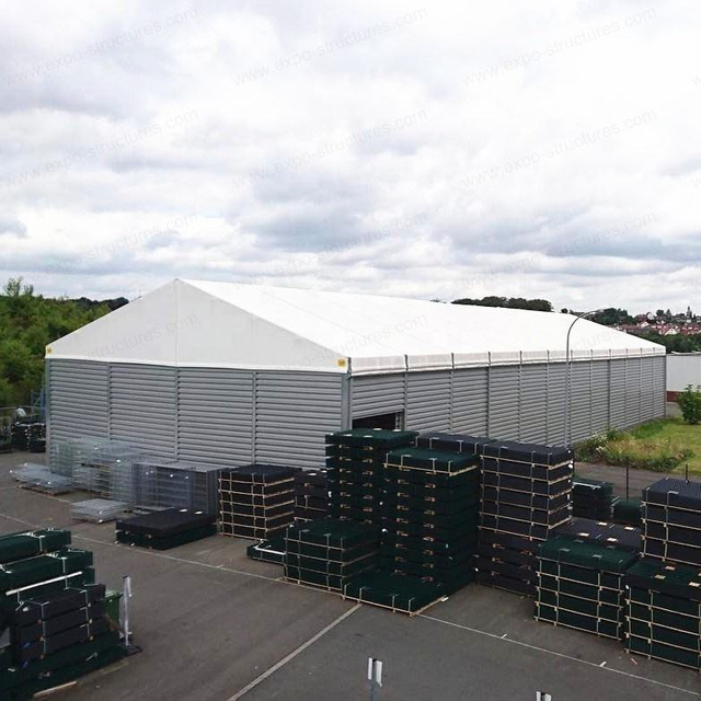Large Industrial Warehouse Storage Tent UV-Proof PVC Waterproof Fireproof Sandwich Durable Steel Sheets Fabric Outdoor Use Logo