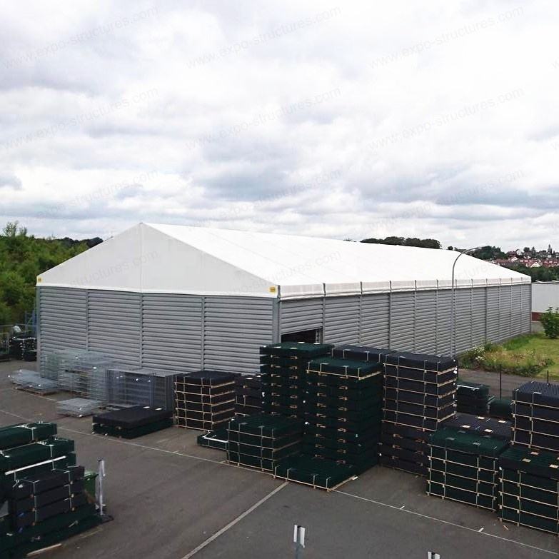 Large Industrial Warehouse Storage Tent UV-Proof PVC Waterproof Fireproof Sandwich Durable Steel Sheets Fabric Outdoor Use Logo
