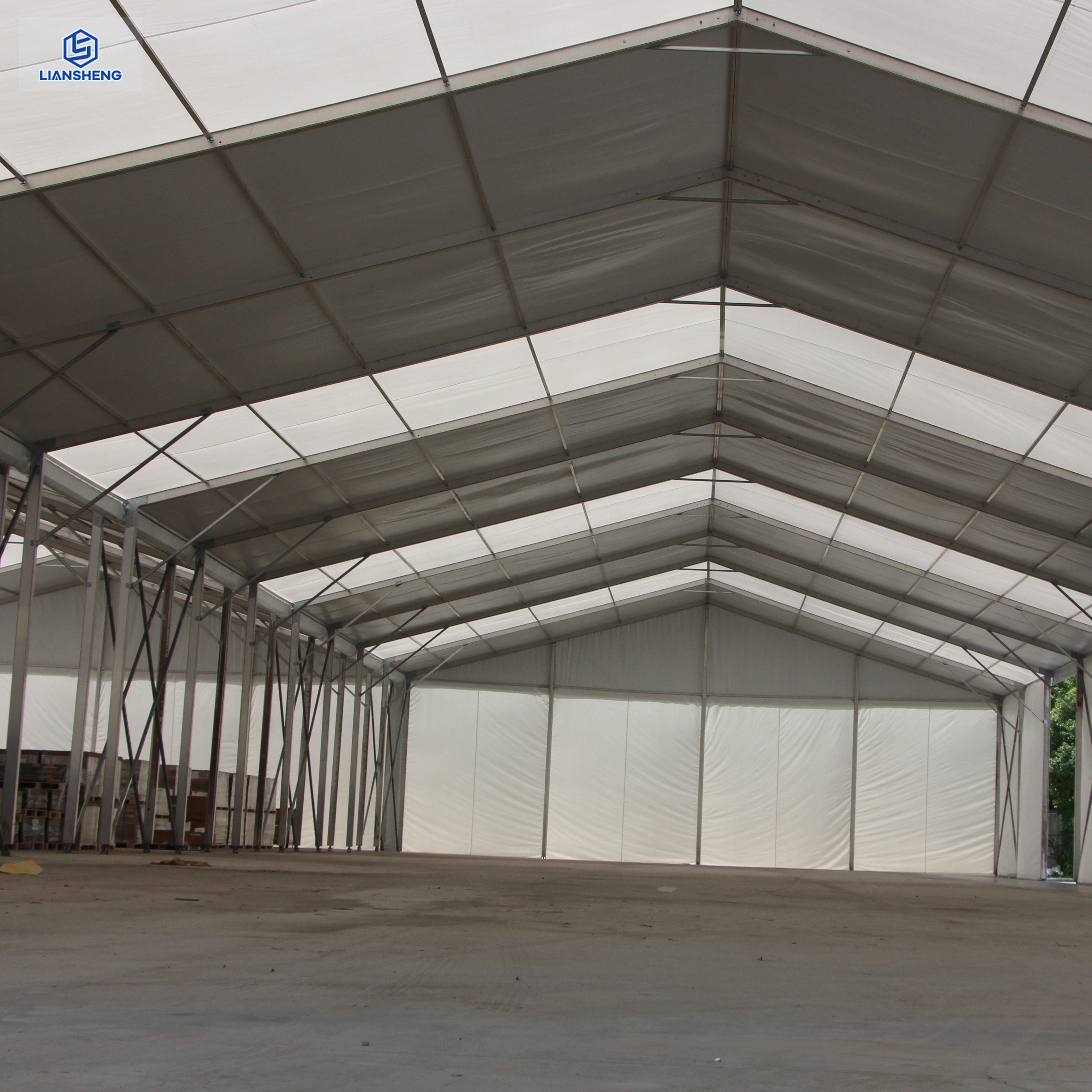 Factory Price Aluminum Structure Outdoor Windproof Tent Warehouse Large High Reinforced Aluminum Industrial Storage Tent