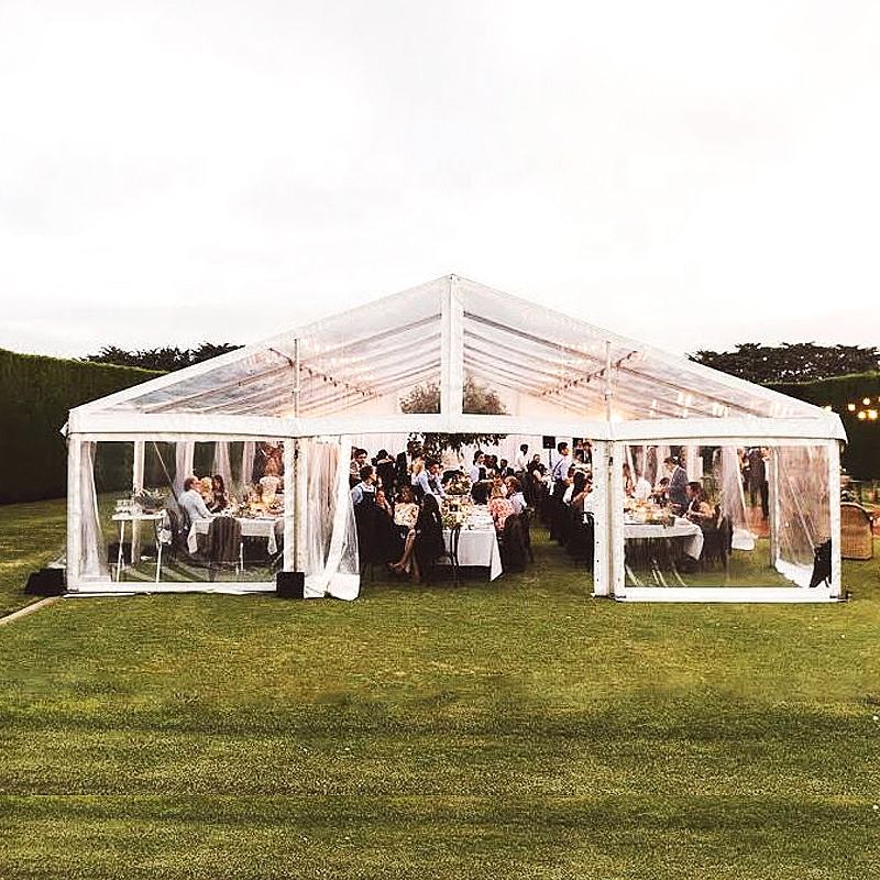 Customized Clear White Pvc Aluminum Event Wedding Tente Outdoor Large Heavy-Duty Aluminum Black Frame Tent for Weddings
