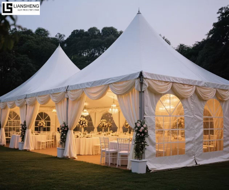 New Style Outdoor Wedding Polygonal Spire Pagoda Tent with Aluminum Alloy Frame Best-Selling Sizes Customization Available