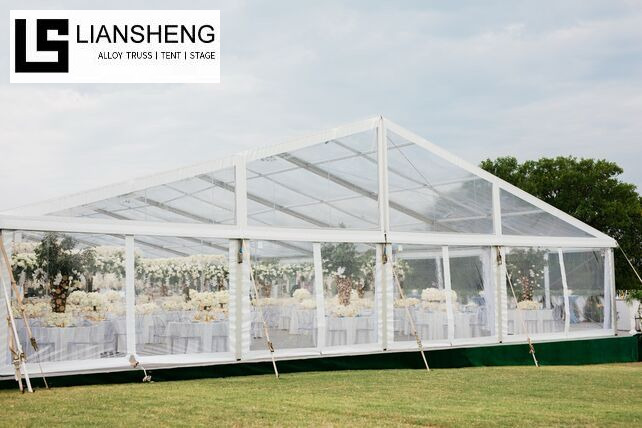 Outdoor Luxury Wedding Canopy Atrium Tent Aluminum Transparent PVC Black Frame Tents for Events, Parties, and Restaurants