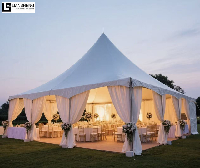 New Style Outdoor Wedding Polygonal Spire Pagoda Tent with Aluminum Alloy Frame Best-Selling Sizes Customization Available
