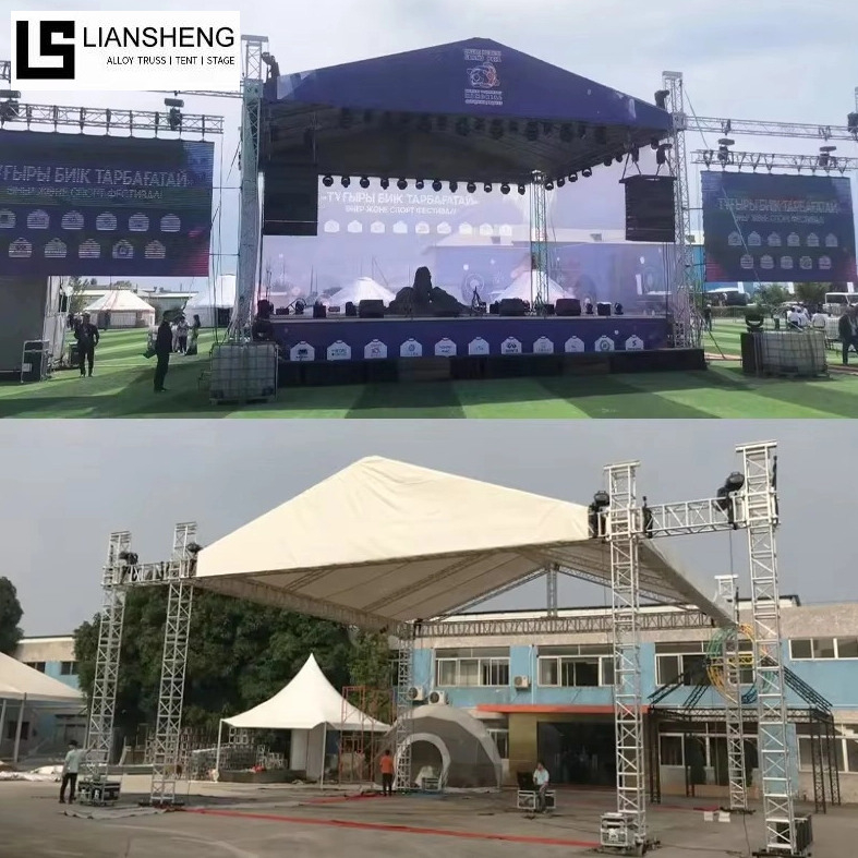 Aluminum portable Stage Platform Anti slip Concert Stage Podium Triangle Roof Truss Displays