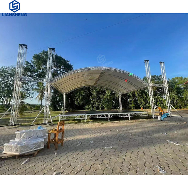 Hot Sale Outdoor Concert Stage Podium With Lifting Truss System Customized Aluminum Truss