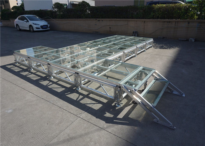 Folding Portable Glass Aluminum Alloy Wedding Stage Durable Transparent Event Stage for Party Decoration