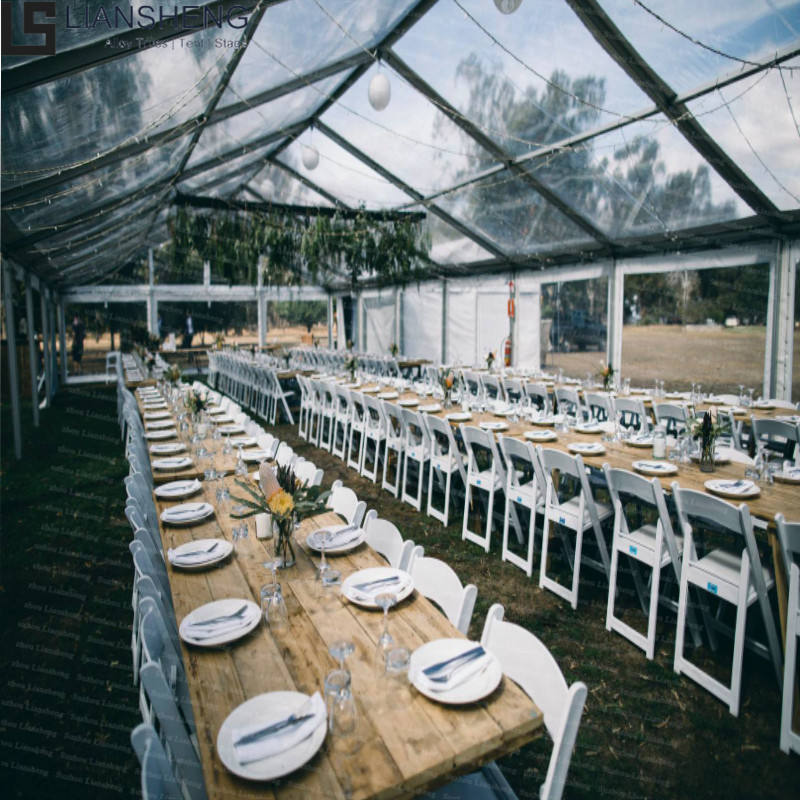 Customized Clear White Pvc Aluminum Event Wedding Tente Outdoor Large Heavy-Duty Aluminum Black Frame Tent for Weddings