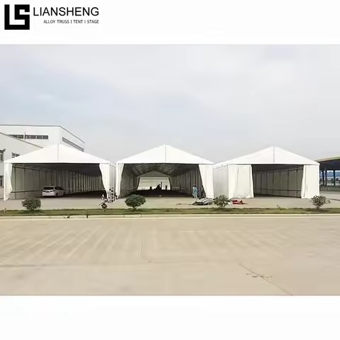 Factory Whole Sale Price Cheap Large Span Heavy Duty Industrial Warehouse Storage Tent with PVC Fabric Aluminum Frame Structure