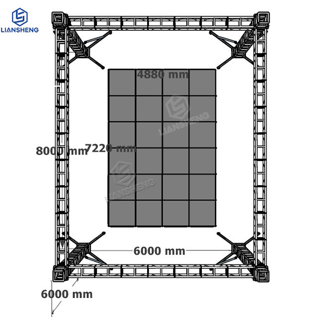 8*6*6m Flat Roof Aluminum Alloy Spigot Screw Truss Event Concert Stage Truss Structure