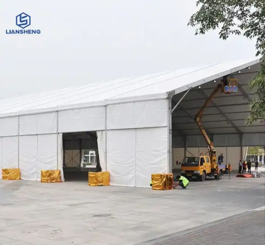 High Quality Aluminum Storage Tent Industrial Warehouse Shelter Weatherproof Quick Setup