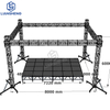 8*6*6m Flat Roof Aluminum Alloy Spigot Screw Truss Event Concert Stage Truss Structure