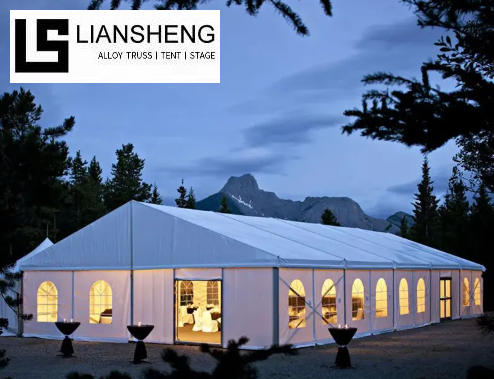 Black Frame Clear PVC Cover Aluminum Alloy Atrium Tent Wedding Party Tent for 100-500 People Outdoor Event