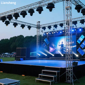 Spigot Truss, Stage and Light Show For Outdoor Concert Performance Event 