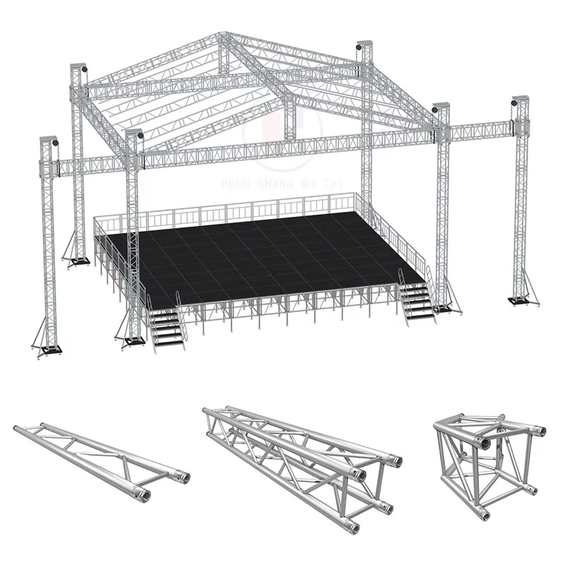 Hot Sale Outdoor Concert Stage Podium With Lifting Truss System Customized Aluminum Truss