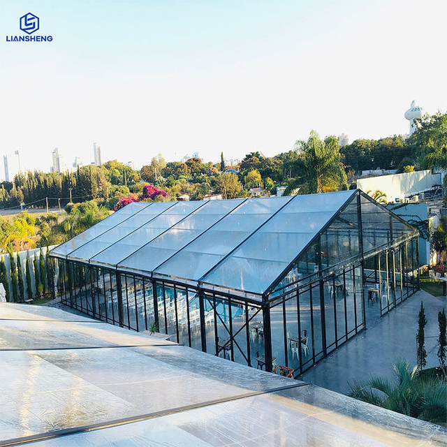 Luxury Party Wedding clear PVC Black Frame Large Tent Curved Herringbone Color Optional Aluminum Steel Frame Event Marquee Tent